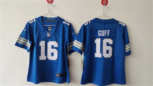 Womens Detroit Lions #16 Jared Goff Blue Vapor Stitched Jersey->women nfl jersey->Women Jersey